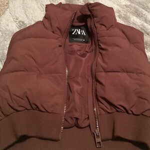 Zara Women's Chocolate Puffer Jacket